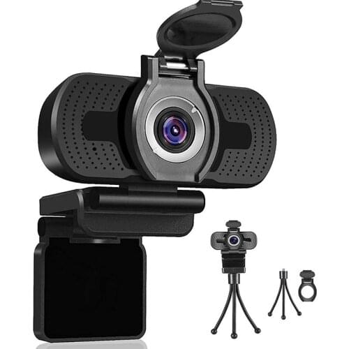 High-definition 1080P webcam with microphone, rotatable USB webcam, used for live computer webcam privacy camera video recording