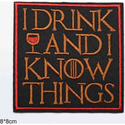 Funny Theme Letters Sayings I Drink Iron On Embroidered Clothes Patches For Clothing Stickers Garment Wholesale