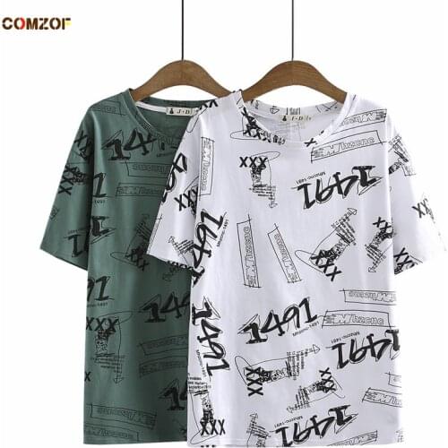 High Quality Korean Women Short Sleeve T Shirt Loose Letters Tees Plus Size 2021 Summer Tops Clothing Roupas Femininas 4XL