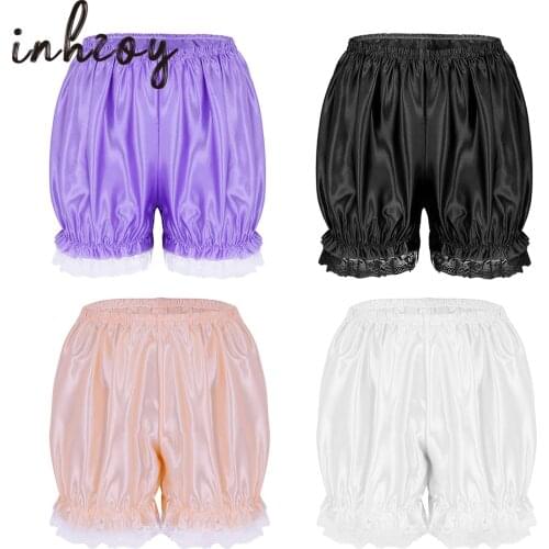 Womens Girls Satin Lace Panty Underwear Frilly Knickers Dance Pumpkin Bloomers Shorts Boxer Hot Pants