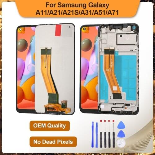 OEM For Samsung Galaxy A11 A21 A21S A31 A41 A51 A71 LCD Touch Screen Display With Frame Assembly No Dead Pixel No Shadows