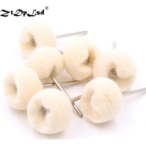 ZtDpLsd 5Pcs 2.35mm/3mm Shank Fine Wool Finishing Ball Wheels Buffing Polishing Rotary Tool Machine Brush Burr Removal Deflash