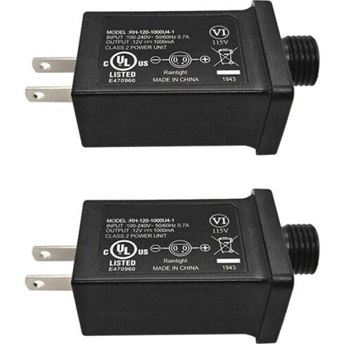 1/2PCS 12V 1A Class 2 Power Supply LED Transformer Replacement for String Light Inflatable Device US LED Transformer Replacement