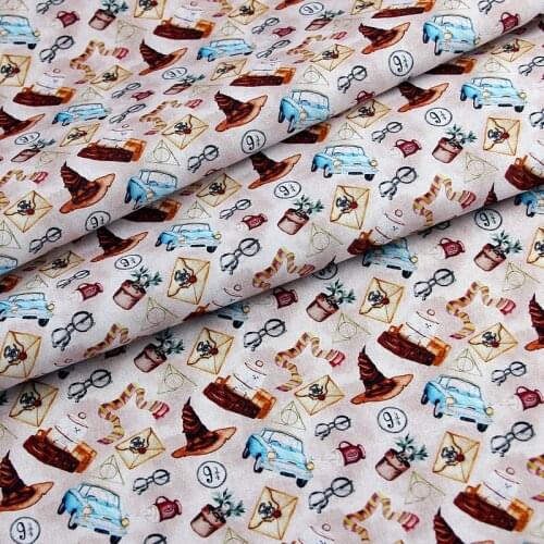 145cm Width Cartoon Magic Buses and Glasses 100% Cotton Fabric for Patchwork Hometextile Backpacks Slipcover Cushion Cover DIY