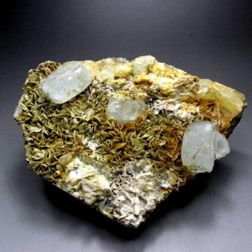 1516g Aquamarine+Muscovite+Feldspar on Matrix - crystals and stones healing Mineral specimen Home Decor feng shui decoration