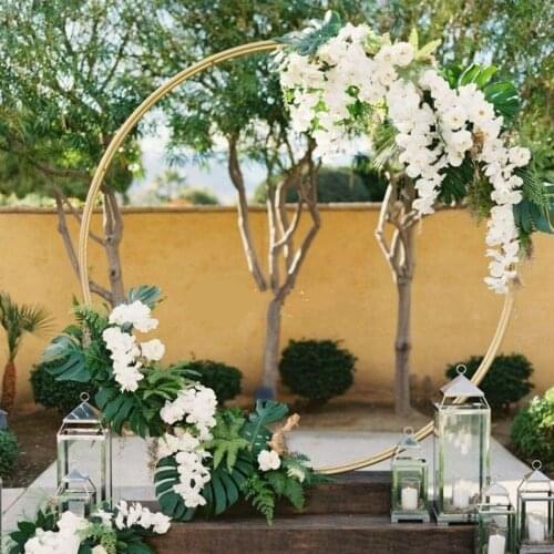 2M Wedding Background Arch Circle Wrought Iron Shelf Decorative Props DIY Round Party Stage Setting Shelf Flower with Frame
