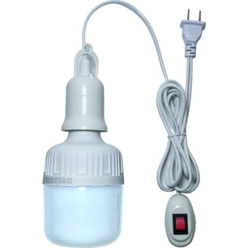 220V Led Lights 10W 20W 40W 60W 80W Socket E27 With Wire Switch Electric Room Light Super Bright Portable AC220V E 27 Base hold