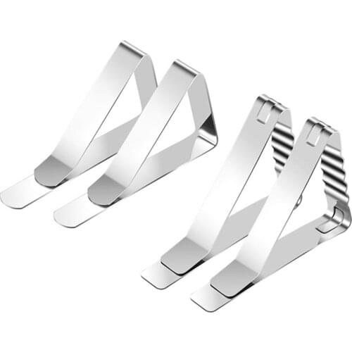 4pcs Stainless Steel Tablecloth Clip Triangular Wave Tablecloth Clip Wedding Party Table Clip Picnic Elastic Fixing Clip