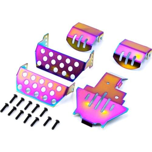 5PCS Stainless Steel Chassis Armored Protection Skid Plate for Traxxas TRX-4 TRX4 Defender RC car Protection Board