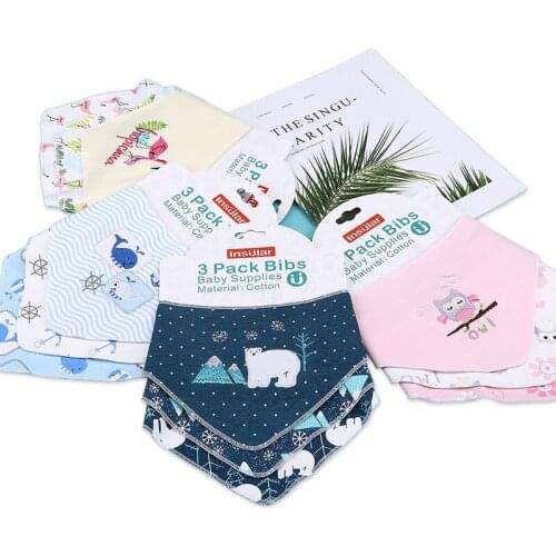 Cotton Bandana Bibs Baby Babador Feeding Smock Infant Burp Cloths Cartoon Saliva Towel Baby Eating Accessory Soft Baby Stuff