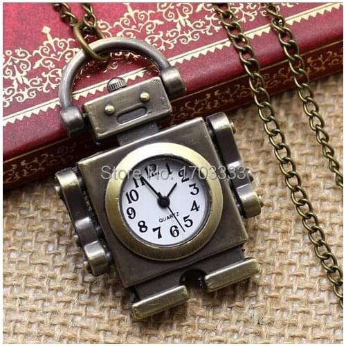 100pcs/lot bronze robot necklace supe gift watches The feelings restoring ancient ways wedding party gifts
