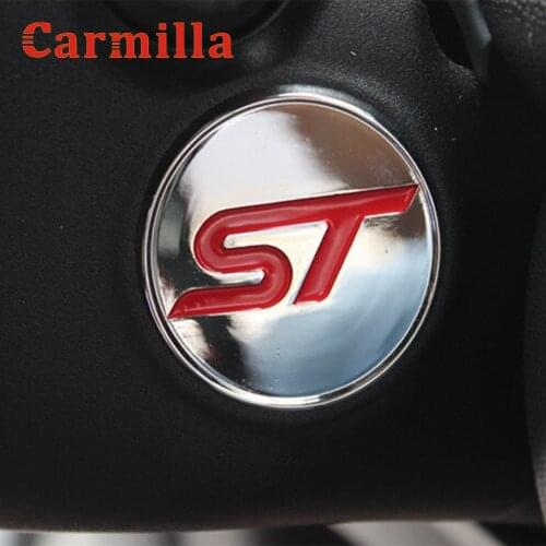 Carmilla ABS Chrome ST Sequins Ignition Key Ring Stickers for Ford Fiesta MK7 2009 2010 2011 2012 2013 2014 2015 Accessories