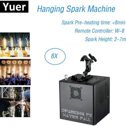 8Pcs Flight Case and 8 Bags Powder 500W Cold Spark Firework Machine DMX Control Fountain Fireworks Wedding Machine Dj Sparkler