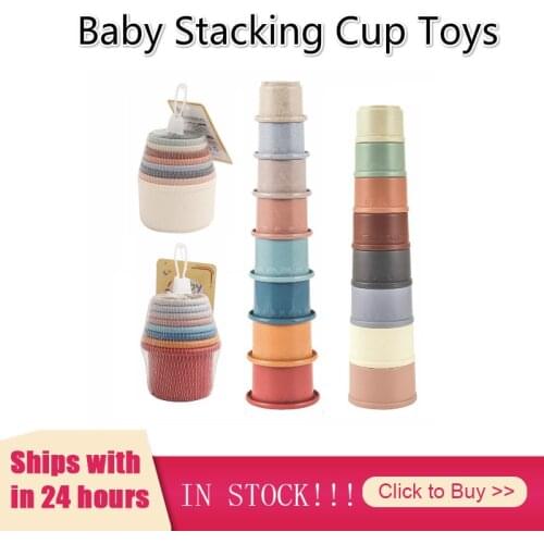 Baby Stacking Cup Toys Early Educational Intelligence Toy Folding Tower Toys Children Birthday Christmas Gift Tecnologia Juguete