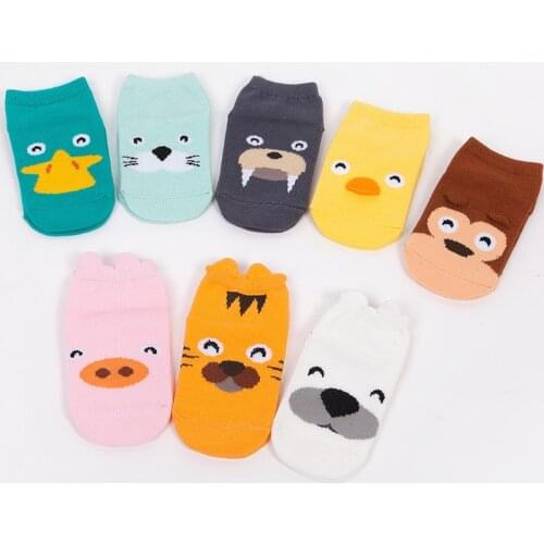 Kids Boys Girls Socks Children Baby Toddler Fashion Cute Animal Anti Slip Socks Kids Baby Summer Short Sock