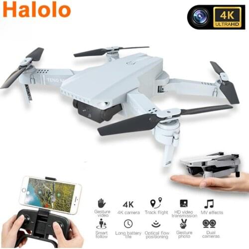 Halolo MINI Drone Camera 4K WIFI FPV Video RC Quadcopter Altitude Hold Foldable 4K Drone with HD Camera Quadrocopter VS E68