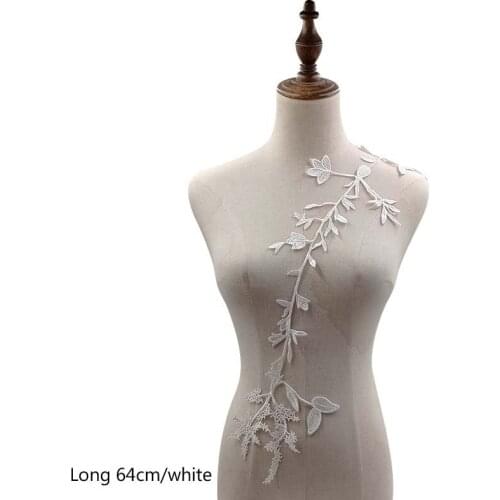 Luxury DIY cotton Embroidery White Lace Collar Applique Neckline Accessories Bride Wedding Dress craft Decorative