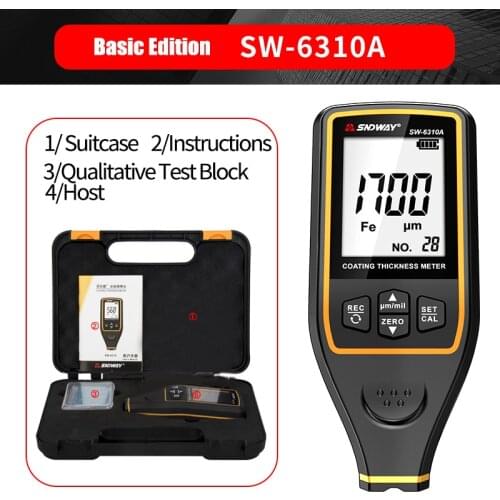 SNDWAY Coating thickness gauge used car paint surface thickness measuring instrument high precision galvanized layer detection