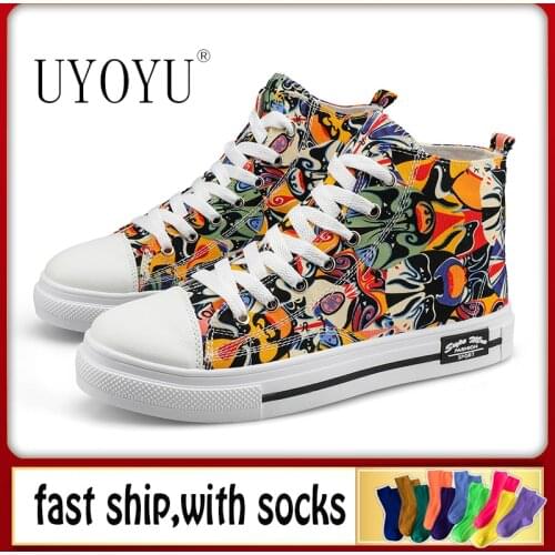 High top mens 2020 printed black Canvas Shoes all Vulcanize Shoes Women stars Casual skateboarding shoes Classic Brand Sneakers