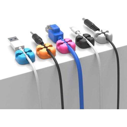 Cross-shaped 5pcs Soft Silicone Cable Winder Desktop Wire Organizer Earphone Cable Holder Clip Mouse Cord Protector ,CBSX-5