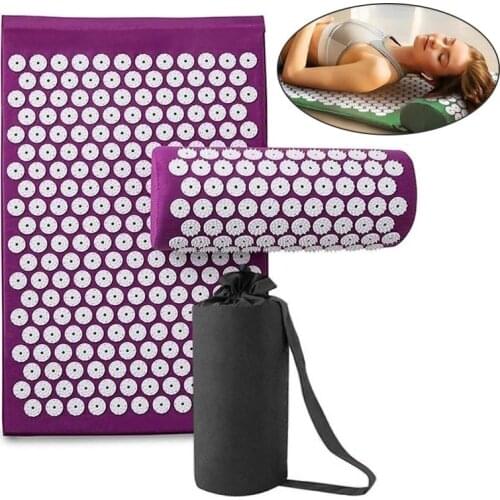 Massage Mat Acupressure Mat Yoga Lotus Spike Relieve Back Body Pain Spike Applicator Yoga Mat Bag Pranamat