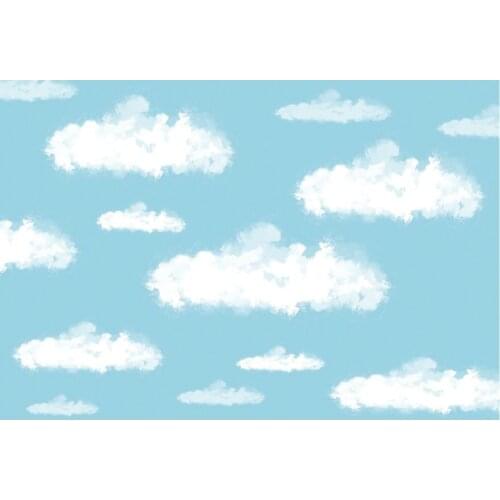 Cartoon Baby Blue Printing Backdrop Party Room Decor Photo Booth Studio Prop