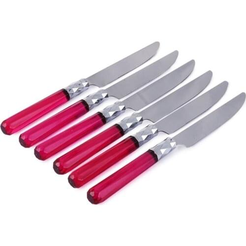 Pink Color 6'LI Platinum Knife Set