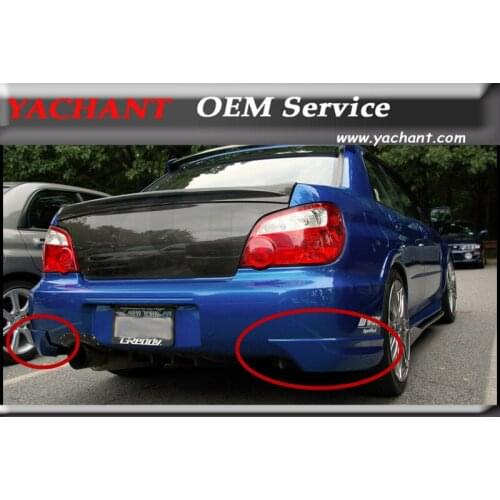 Carbon Fiber FRP Fiber Glass Rear Bumper Spats Fit For 04-07 Impreza WRX 8-9th JDM OEM Rear Caps Corner Extension Attachment