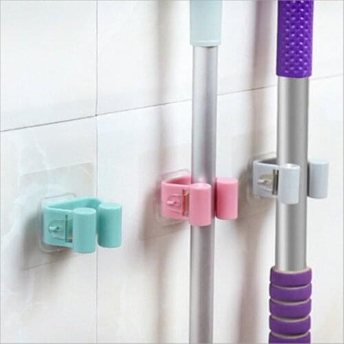Wall Mounted Mop Organizer Holder Brush Broom Hanger Storage Rack Bathroom Supplies No Hole Mop Rack