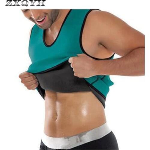ZXQYH Mens Neoprene Slimming Vest Fitness Sports Clothes Hiking Training Vest Body Shapewear Running T-shirts Weight Loss Vests