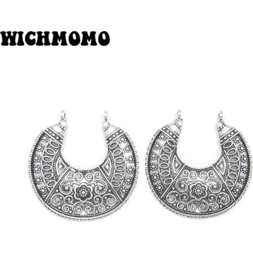 2019 New Fashion 39mm 4pieces/bag Zinc Alloy Porous Connector Charms Linker for DIY Necklace Earring Jewelry Accessories