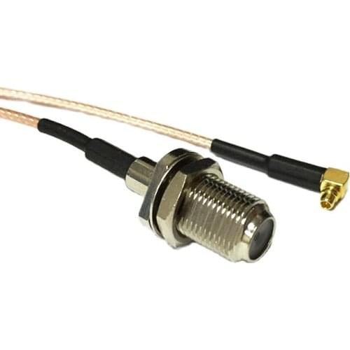 New F Female Jack Switch MMCX Male Right Angle pigtail cable high quality RG178 Wholesale 15CM 6" Adapter