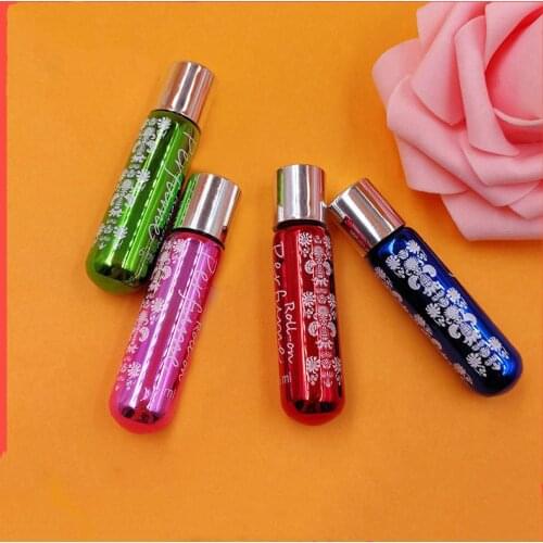 Wholesale 20/50pcs 6ml Roll Glass On Roller Bottle with Stainless Steel Refillable Essential Oils Perfume Bottles Containers
