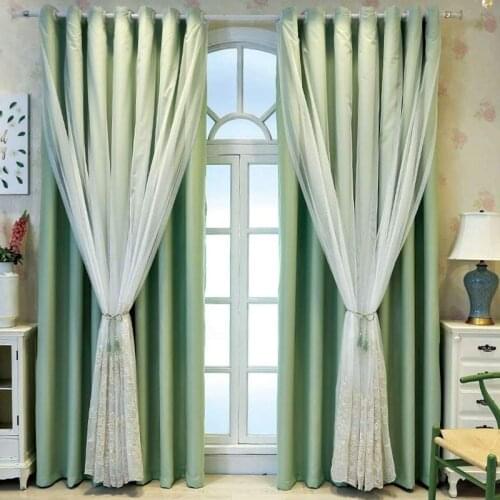 Simple Pastoral White Lace Curtains for Bedroom Wedding Girl Double Layer Curtains Romantic Farmhouse Patio Bay Window Drapes