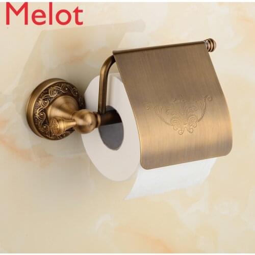 Roll Paper Shelf Tissue Box Toilet Simple Bathroom Household Retro Sanitary Toilet Hand Cleaning European Style Punch-Free
