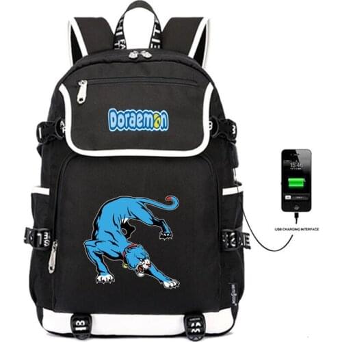 Doraemon backpack USB Charging Laptop Backpack Women Shoulder Bags student book School Bags Anime cartoon Printing Backpack