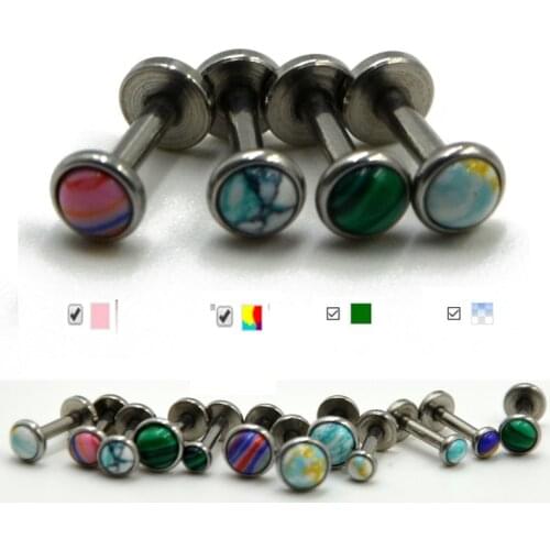 Showlove-1Pcs Stainless Steel Monroe Labret Lip Bar Internally Thread Labret Lip Studs Rings Ear Cartilage Helix Studs