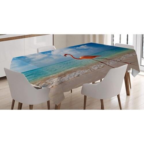 Flamingo Tablecloth Beautiful Pink Animal Home Table Kitchen Dining Table Decorations Covers Square Washable Cloth TV Tea Table