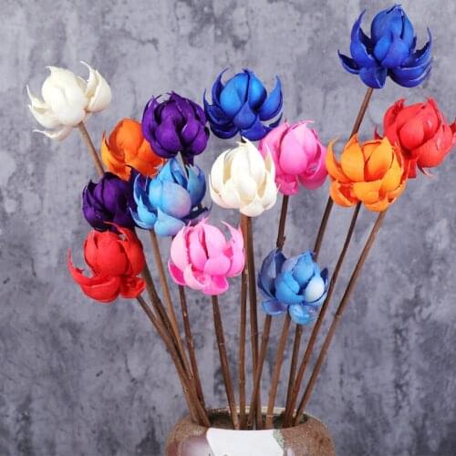 50cmNatural Lotus Dried Flower DIY Multicolor Hibiscus Artificial Dried Flowers Home Party Office Decorative Wedding Decoration