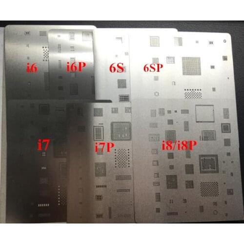 7pcs BGA Direct Heating Reballing Stencil for iphone 8/8P 7 7plus 6s 6splus 6 6plus Power Audio Touch IC WIFI Module HDD Hard