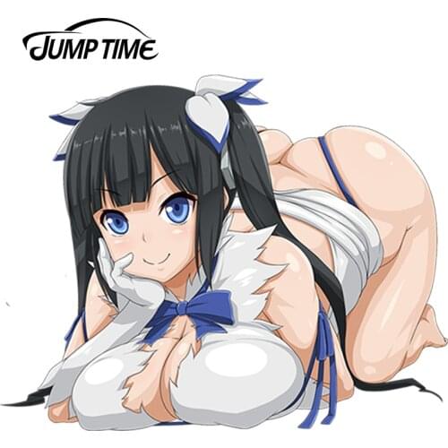 JumpTime 13cm x 10.3cm Car Styling Sexy Lovely Girl DanMachi Anime Hestia Reflective Car Sticker Waterproof Window Decal