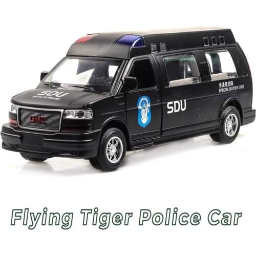 High Simulation Exquisite Diecasts & Toy Vehicles: GMC Truck Hong Kong SDU SWAT Team Vehicle 1:32 Alloy Diecast MPV Model