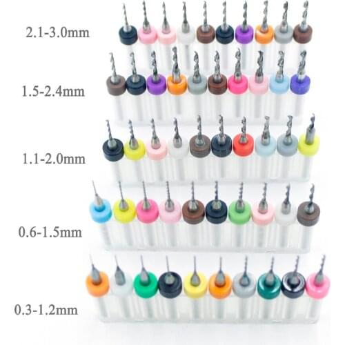 10pcs/set Mini Drill Bit Set PCB Drilling Bits for SMT CNC Print Circuit Board Tungsten Carbide Micro Power Tool