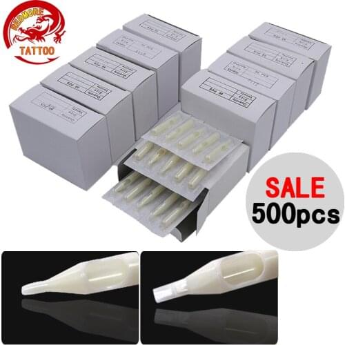 500 PCS White Mixed Assorted Sterile Disposable Tattoo Needle Tips Needle Tube For Tattoo Machine Gun