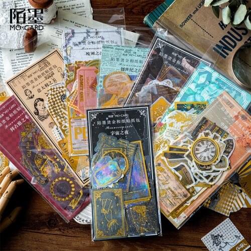 60 Pcs/pack Retro The Renaissance Series Decorative Bronzing Stickers Scrapbooking DIY Diary Album Stick Lable Stationery