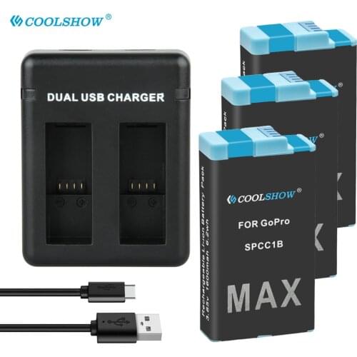 For Gopro Max Battery Black 360 Action Camera Batteries Accessories 1600MAH / for Gopro Max Battery Rechargeable Lithium Battery