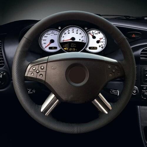 Black Artificial Leather Car Steering Wheel Cover for Mercedes-Benz W164 M-Class ML350 ML500 2005 2006 X164 GL-Class GL