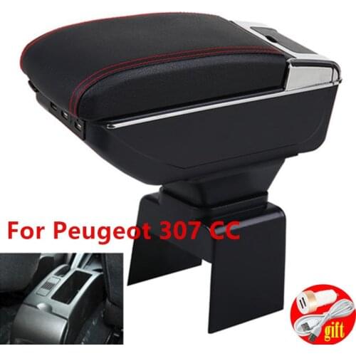 For Peugeot 307 CC Convertible armrest box central Store content box with USB interfac