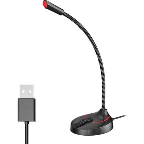 Home Desktop USB/3.5mm Wired Condenser Microphone Recording Mic for PC Computer