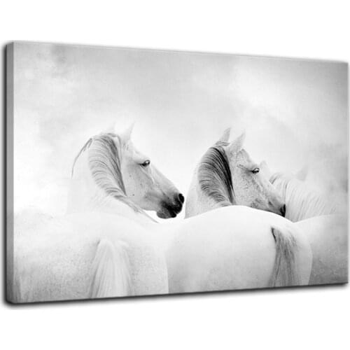 Two White Horse Canvas Painting Home Decor Wall Pictures Print for Living Room Art Decoration Pictures HD Prints Drop shipping